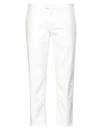 Shop Dondup Man Pants White Size 38 Cotton, Elastane