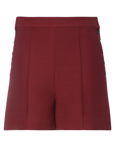 Shop Dior Woman Shorts & Bermuda Shorts Burgundy Size 8 Wool, Silk In Maroon