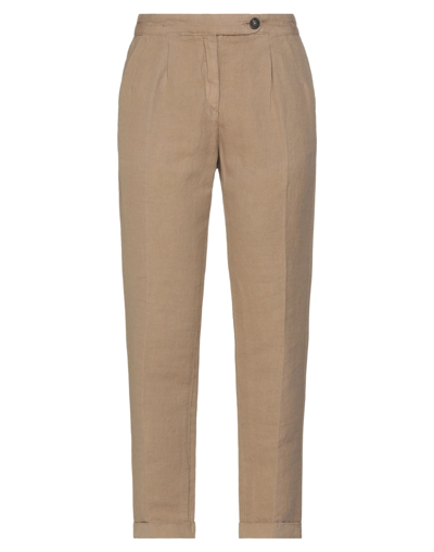 Shop Massimo Alba Cropped Pants In Camel