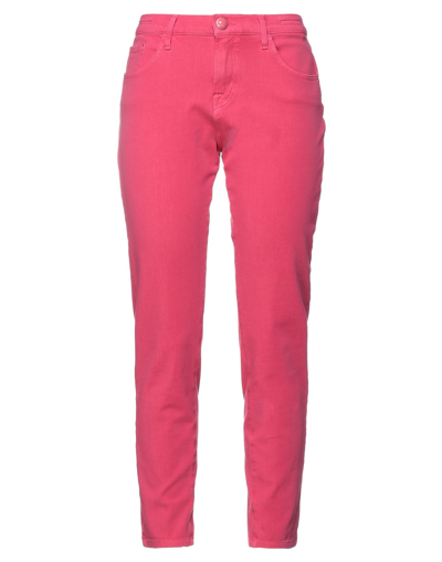 Shop Jacob Cohёn Woman Denim Pants Fuchsia Size 31 Cotton, Lyocell, Polyester, Elastane In Pink