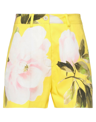 Shop Valentino Garavani Woman Shorts & Bermuda Shorts Yellow Size 2 Cotton, Silk