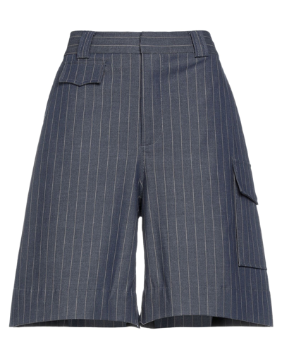 Shop Ganni Woman Shorts & Bermuda Shorts Grey Size 4 Polyester, Viscose, Elastane