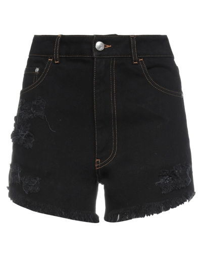Shop Gcds Woman Denim Shorts Black Size 26 Cotton