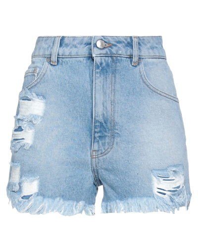 Shop Gcds Woman Denim Shorts Blue Size 27 Cotton