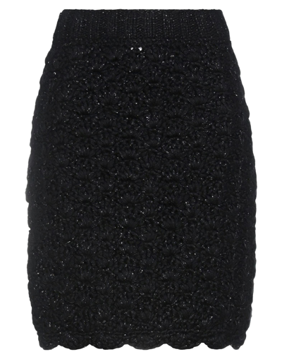 Shop Dolce & Gabbana Woman Midi Skirt Black Size 10 Cashmere, Metallic Polyester