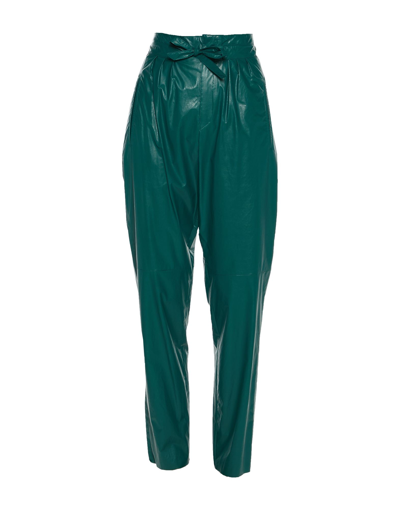Shop Isabel Marant Woman Pants Emerald Green Size 8 Modal, Polyurethane, Cotton