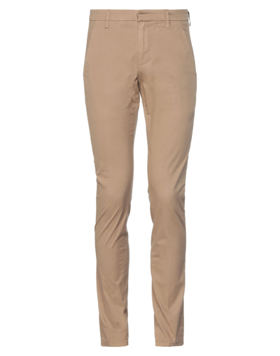 Shop Dondup Man Pants Camel Size 29 Cotton, Elastane In Beige