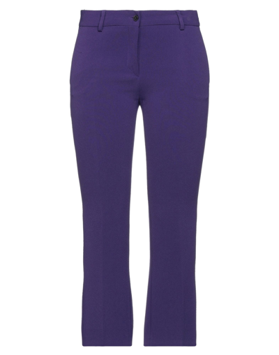Shop Alberto Biani Woman Pants Purple Size 8 Triacetate, Polyester