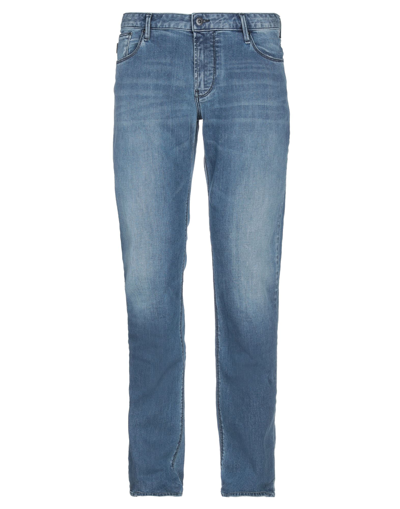 Shop Emporio Armani Man Jeans Blue Size 28w-32l Cotton, Elastane
