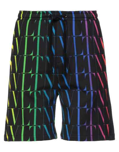 Valentino Garavani Vlnt Jersey Bermuda Shorts Men In Black