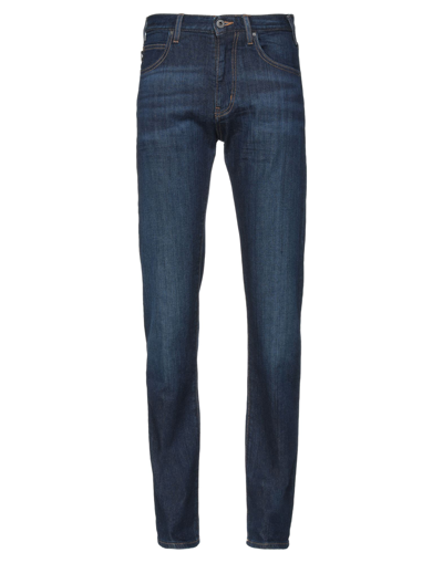 Shop Emporio Armani Man Jeans Blue Size 30w-32l Cotton, Elastane