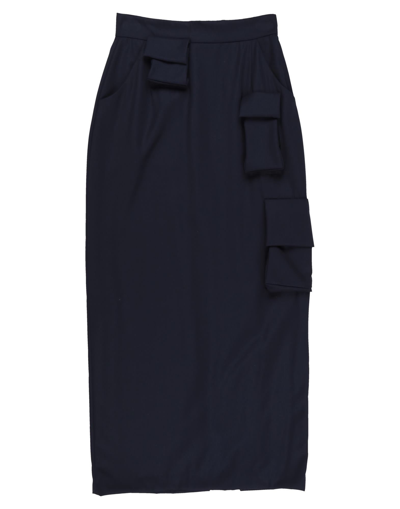 Shop Natasha Zinko Long Skirts In Dark Blue