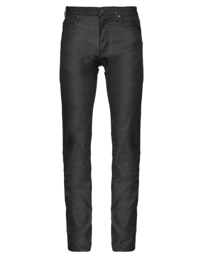 Shop Emporio Armani Man Jeans Black Size 29w-34l Cotton, Elastane