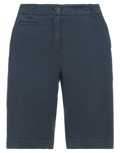 Shop Cambio Woman Shorts & Bermuda Shorts Midnight Blue Size 4 Cotton, Elastane