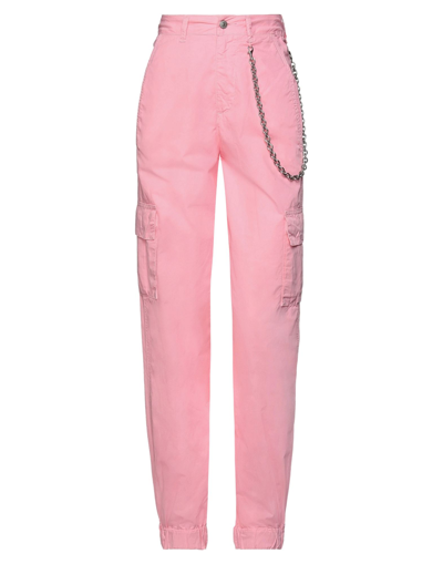 Shop Chiara Ferragni Woman Pants Pink Size S Cotton