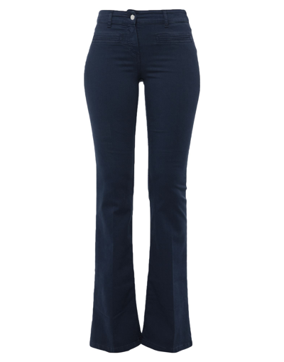 Shop Paola Aragone Woman Jeans Midnight Blue Size 24 Cotton, Elastane