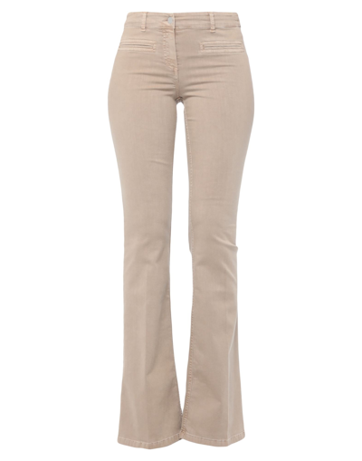 Shop Paola Aragone Woman Denim Pants Sand Size 25 Cotton, Elastane In Beige