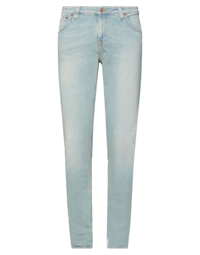 Shop Nudie Jeans Co Man Jeans Blue Size 28w-34l Organic Cotton, Elastane