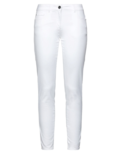 Shop Nenette Woman Pants White Size 28 Cotton, Elastomultiester, Elastane