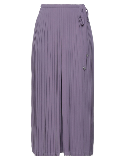 Shop Valentino Garavani Woman Cropped Pants Mauve Size 8 Silk In Purple