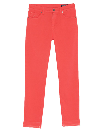 Shop Avantgar Denim By European Culture Woman Pants Orange Size 29 Cotton, Polyester, Elastane