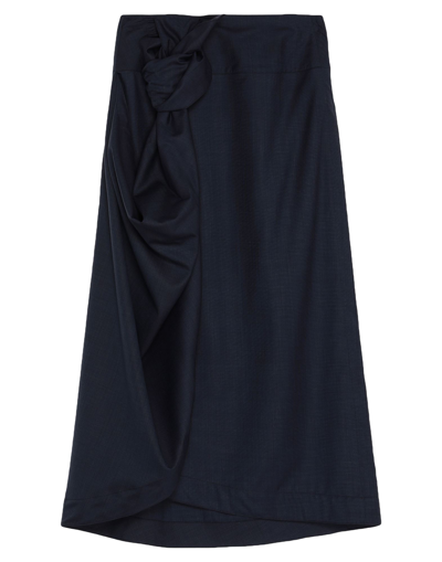 Shop Edward Crutchley Midi Skirts In Dark Blue