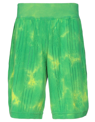 Shop Gcds Man Shorts & Bermuda Shorts Green Size L Cotton