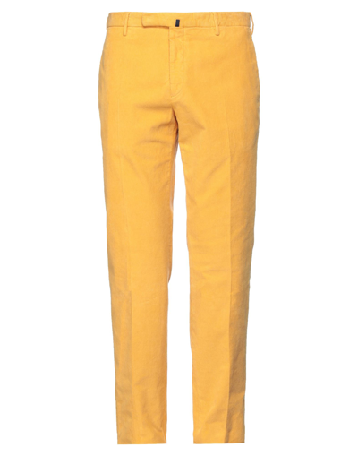 Shop Incotex Man Pants Ocher Size 32 Cotton, Elastane In Yellow