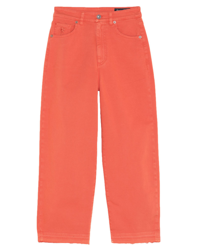Shop Avantgar Denim By European Culture Woman Pants Orange Size 26 Cotton, Polyester, Rubber