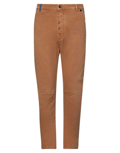 Shop Berna Man Jeans Camel Size 28 Cotton, Elastane In Beige