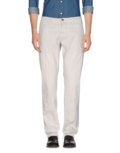 Shop Siviglia White Man Pants Light Grey Size 29 Cotton, Elastane