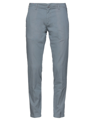 Shop Baronio Man Pants Lead Size 30 Cotton, Elastane In Grey
