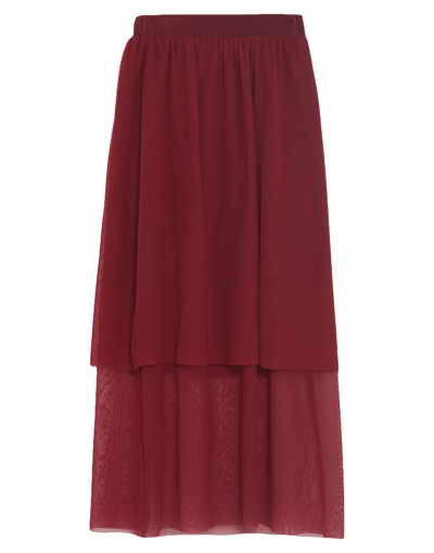 Shop Revise Woman Maxi Skirt Burgundy Size 6 Polyester In Red