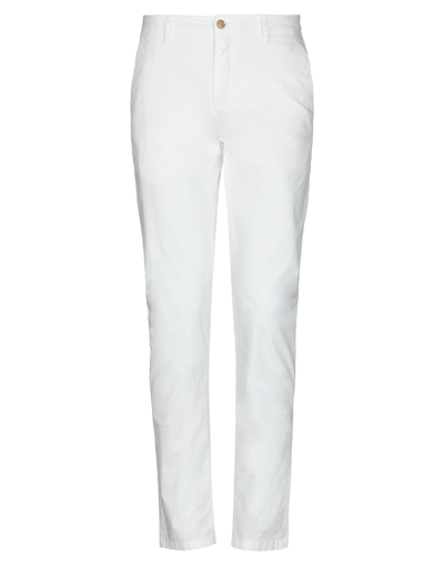 Shop Yan Simmon Man Pants White Size 30 Cotton, Elastane