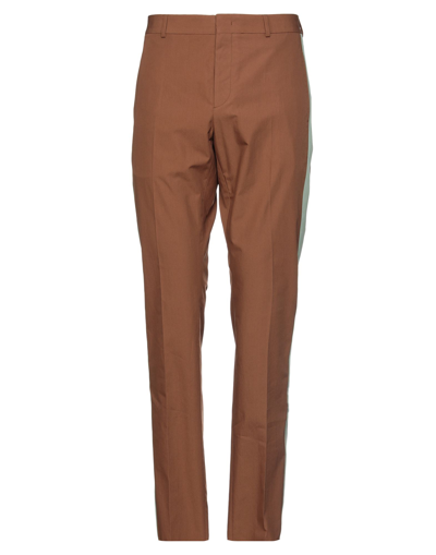 Shop Valentino Garavani Man Pants Brown Size 38 Cotton