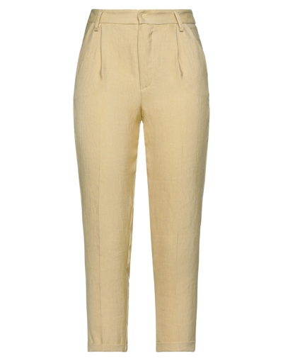 Shop Actualee Woman Pants Sand Size 8 Linen, Viscose, Polyester In Beige