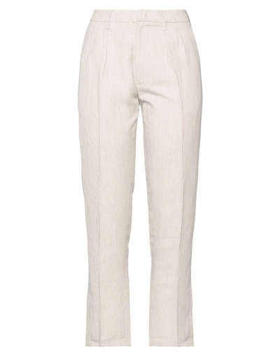 Shop Dondup Woman Pants Light Grey Size 28 Linen, Viscose