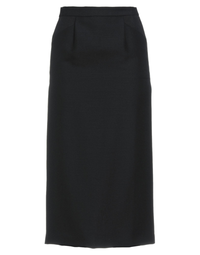 Shop Edward Crutchley Woman Midi Skirt Black Size S Wool, Mohair Wool