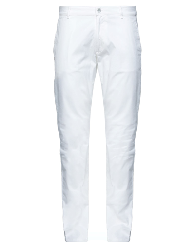 Shop Grey Daniele Alessandrini Man Pants White Size 36 Cotton, Elastane