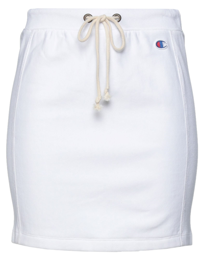 Shop Champion Woman Mini Skirt White Size Xs Cotton, Elastic Fibres
