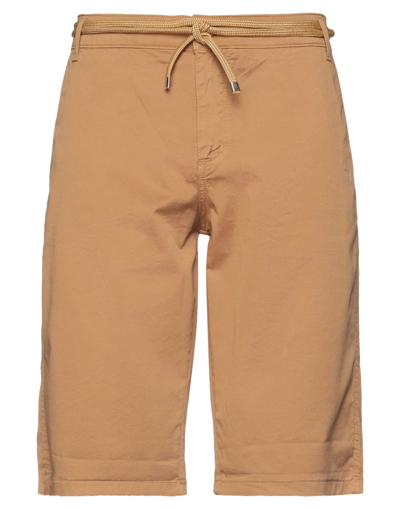 Shop Exibit Man Shorts & Bermuda Shorts Camel Size 28 Cotton, Elastane In Beige