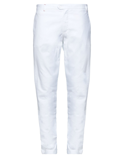Shop Alpha Studio Man Pants White Size 38 Cotton, Elastane