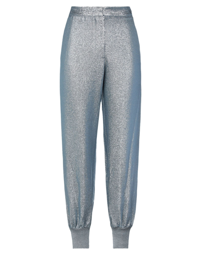 Shop Stella Mccartney Woman Pants Sky Blue Size 4-6 Metallic Polyester (mp), Viscose, Silk