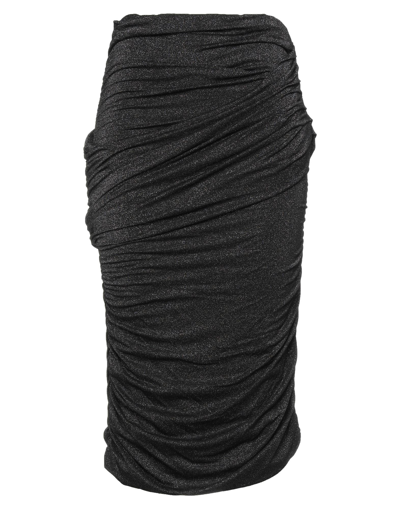 Shop Kaos Woman Midi Skirt Steel Grey Size Xs Viscose, Polyethylene, Polyamide, Elastane