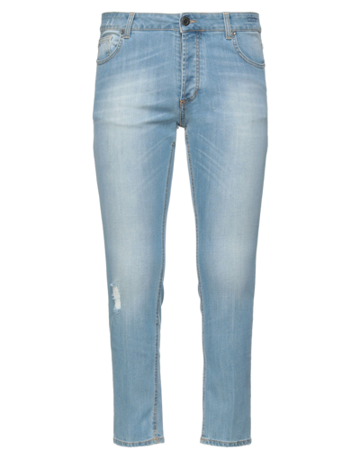Shop Massimo Brunelli Man Denim Pants Blue Size 30 Cotton, Elastane