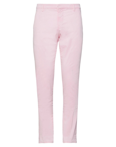 Shop Dondup Man Pants Light Pink Size 35 Cotton, Elastane
