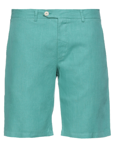 Shop Drumohr Man Shorts & Bermuda Shorts Emerald Green Size Xl Linen
