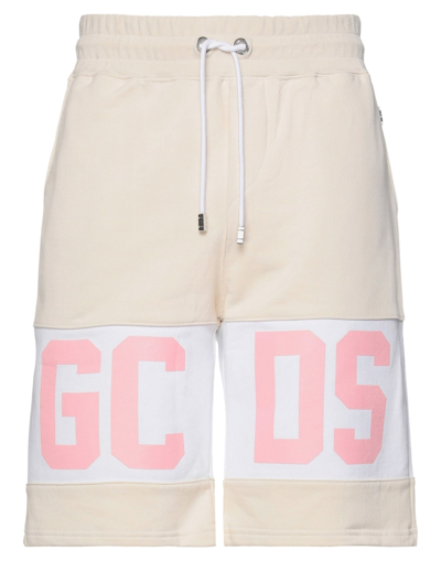Shop Gcds Man Shorts & Bermuda Shorts Beige Size Xxs Cotton