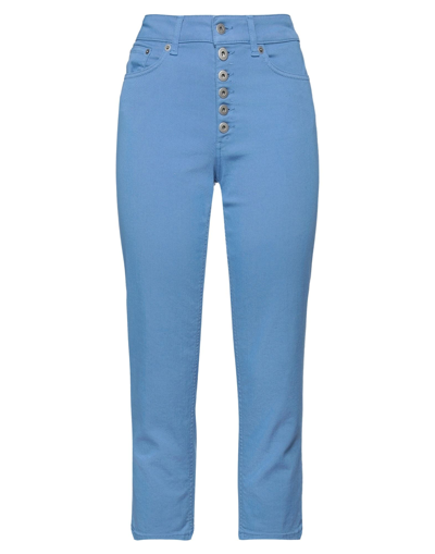 Shop Dondup Woman Pants Pastel Blue Size 31 Cotton, Elastomultiester, Elastane