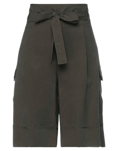 Shop D-exterior D. Exterior Woman Shorts & Bermuda Shorts Dark Green Size 8 Viscose, Polyester